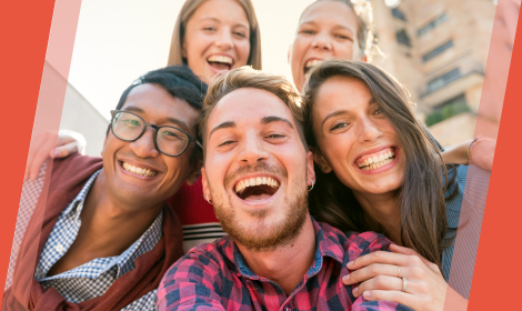 Group of friends smiling at the camera