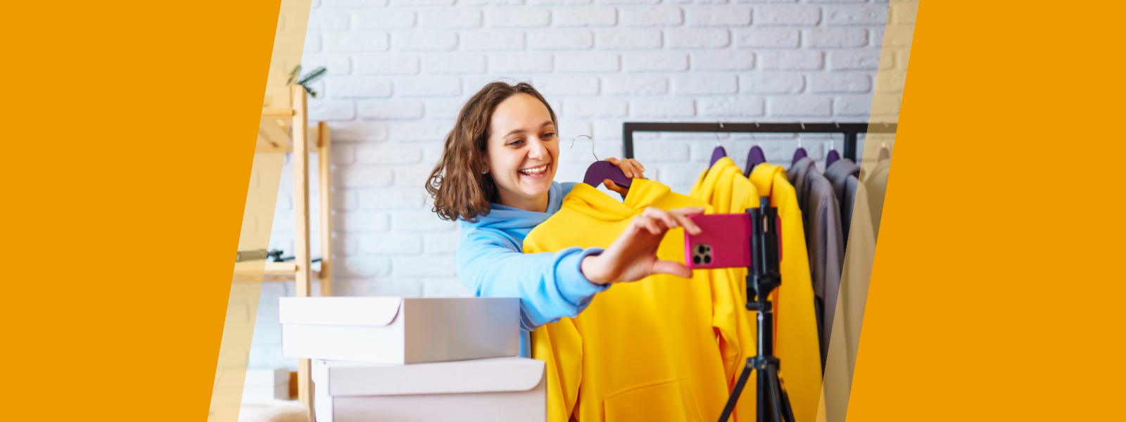 Small business owner photographing their side hustle business